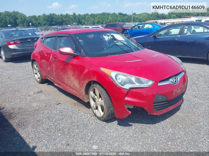 2013 Hyundai Veloster Base W/Gray VIN: KMHTC6AD9DU146609 Lot: 39867899