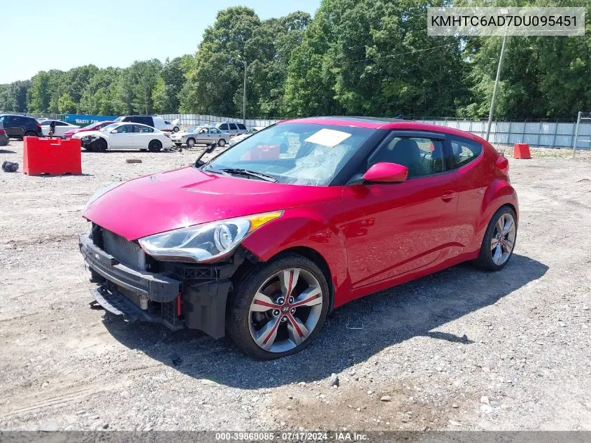 2013 Hyundai Veloster Base W/Black VIN: KMHTC6AD7DU095451 Lot: 39868085