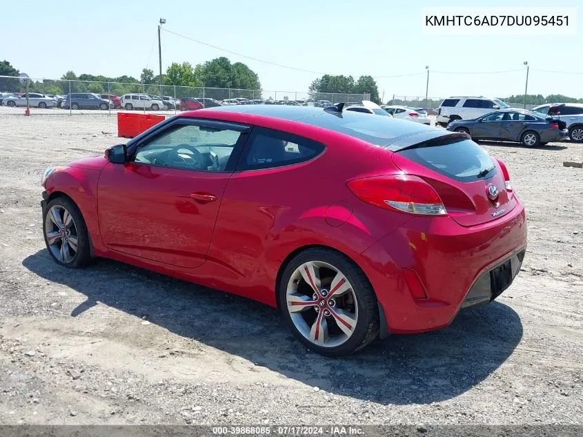 KMHTC6AD7DU095451 2013 Hyundai Veloster Base W/Black