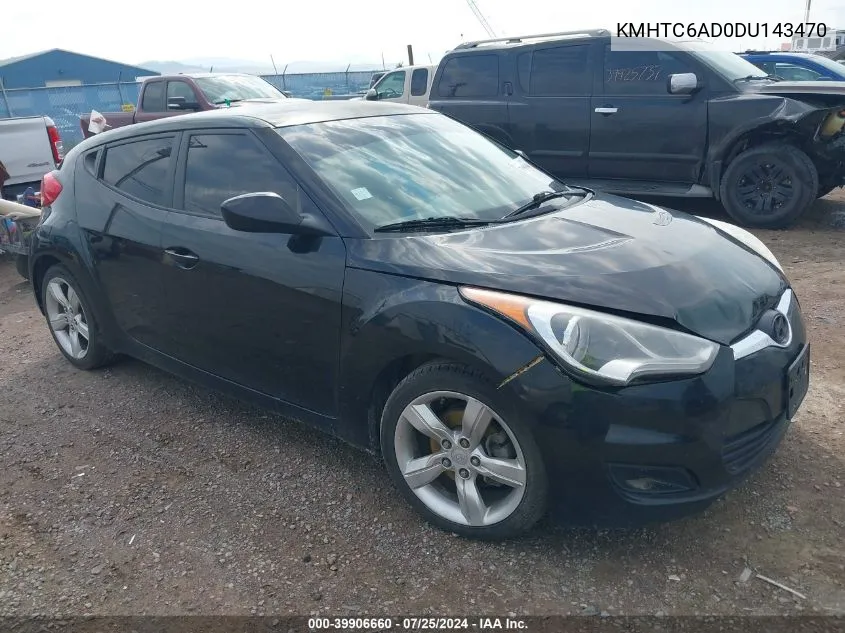 2013 Hyundai Veloster Base W/Gray VIN: KMHTC6AD0DU143470 Lot: 39906660