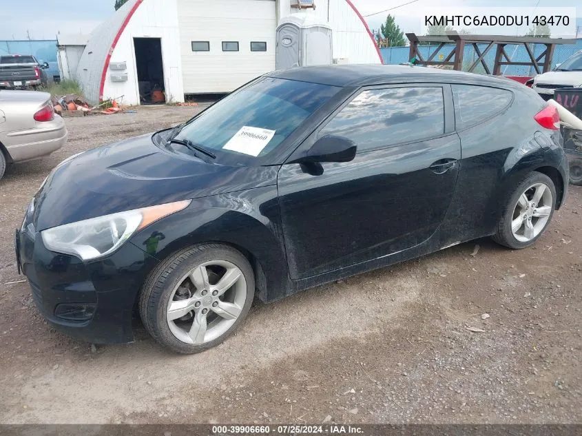 2013 Hyundai Veloster Base W/Gray VIN: KMHTC6AD0DU143470 Lot: 39906660