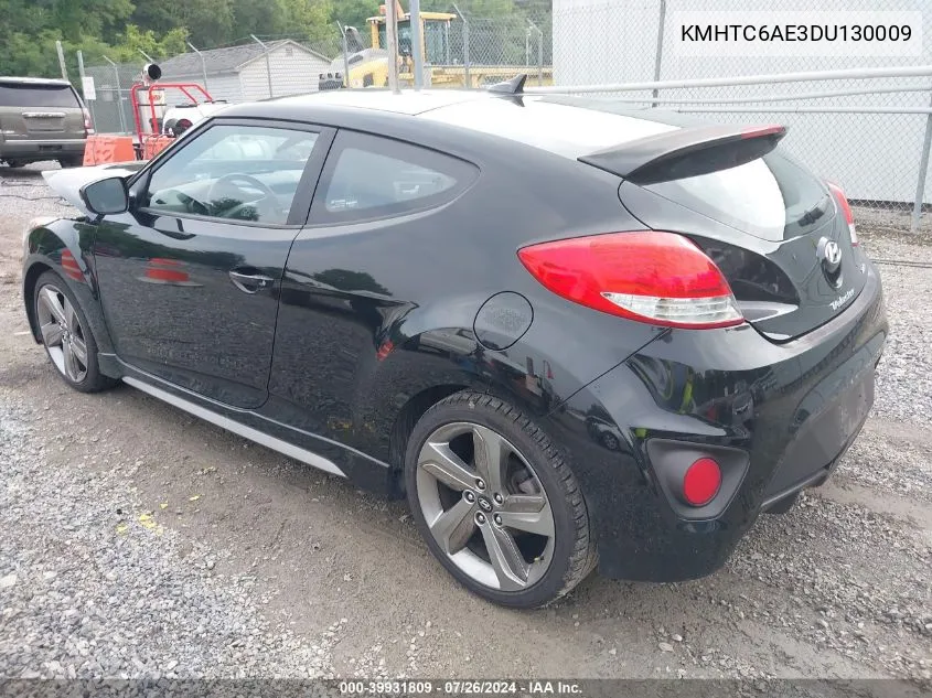 2013 Hyundai Veloster Turbo W/Black VIN: KMHTC6AE3DU130009 Lot: 39931809