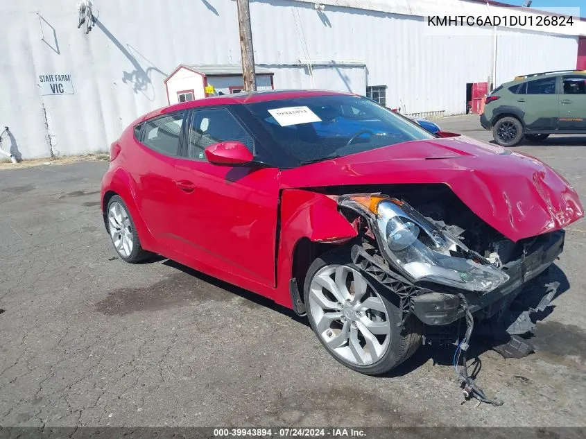 2013 Hyundai Veloster Base W/Gray VIN: KMHTC6AD1DU126824 Lot: 39943894