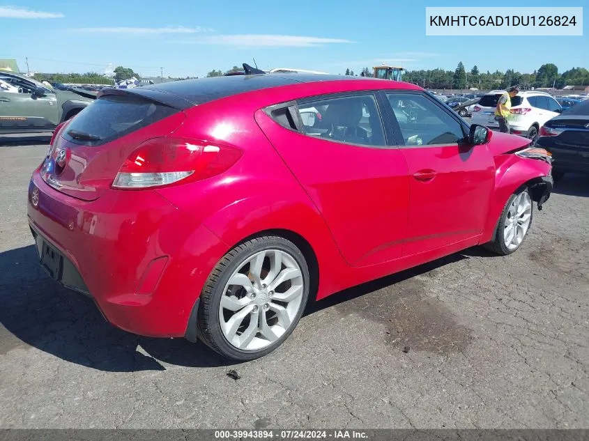 2013 Hyundai Veloster Base W/Gray VIN: KMHTC6AD1DU126824 Lot: 39943894