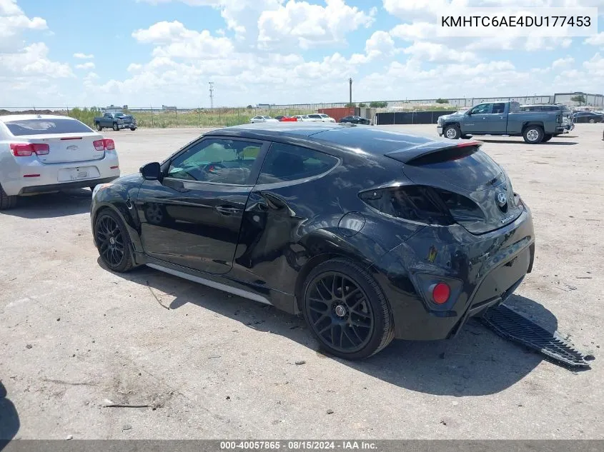 KMHTC6AE4DU177453 2013 Hyundai Veloster Turbo W/Black