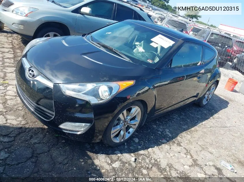 2013 Hyundai Veloster Base W/Gray VIN: KMHTC6AD5DU120315 Lot: 40062472