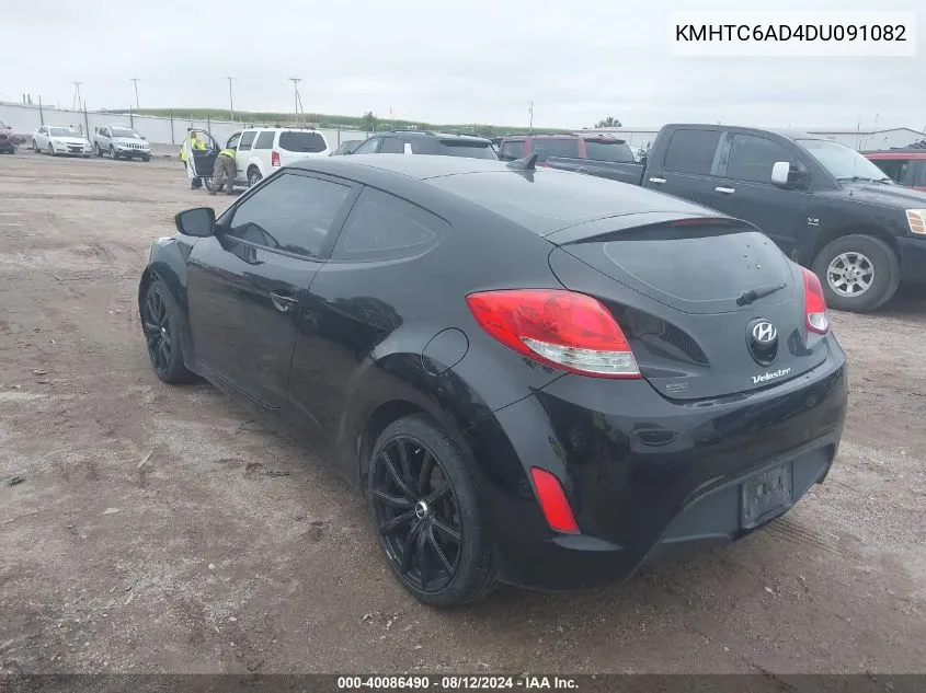 2013 Hyundai Veloster Base W/Gray VIN: KMHTC6AD4DU091082 Lot: 40086490