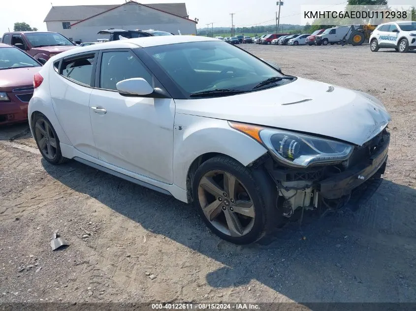 KMHTC6AE0DU112938 2013 Hyundai Veloster Turbo W/Blue