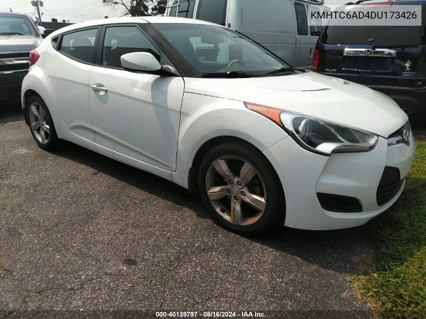 2013 Hyundai Veloster Base W/Black VIN: KMHTC6AD4DU173426 Lot: 40139797