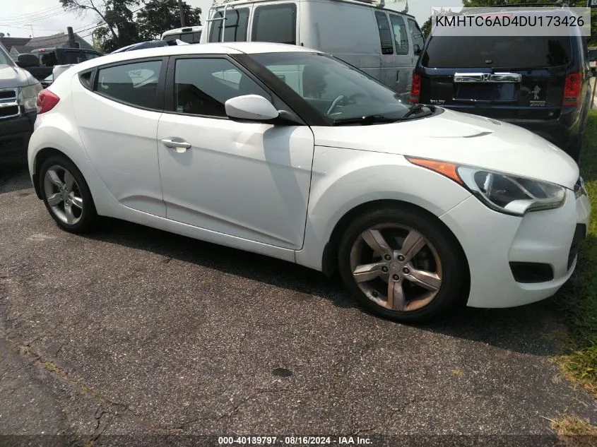 2013 Hyundai Veloster Base W/Black VIN: KMHTC6AD4DU173426 Lot: 40139797