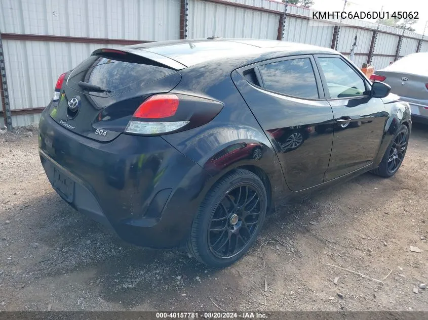 2013 Hyundai Veloster Base W/Black VIN: KMHTC6AD6DU145062 Lot: 40157781