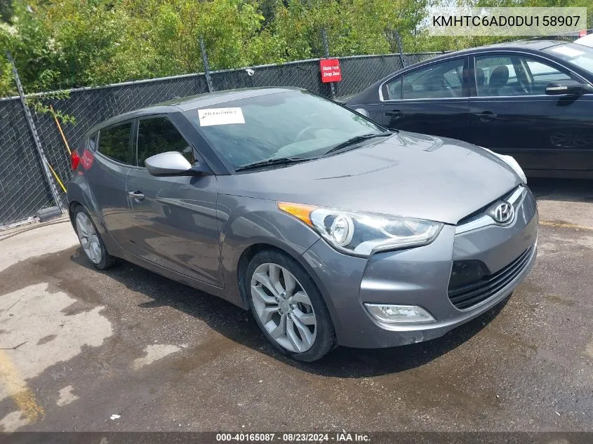 2013 Hyundai Veloster Base W/Black VIN: KMHTC6AD0DU158907 Lot: 40165087