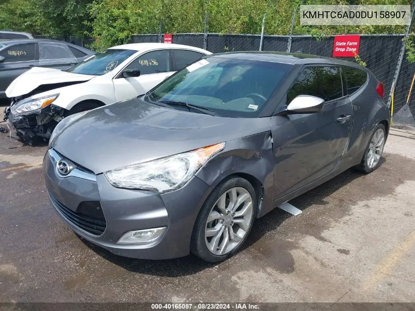 KMHTC6AD0DU158907 2013 Hyundai Veloster Base W/Black