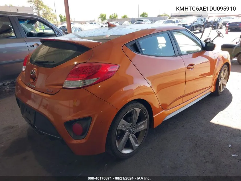 2013 Hyundai Veloster Turbo W/Black VIN: KMHTC6AE1DU095910 Lot: 40170871