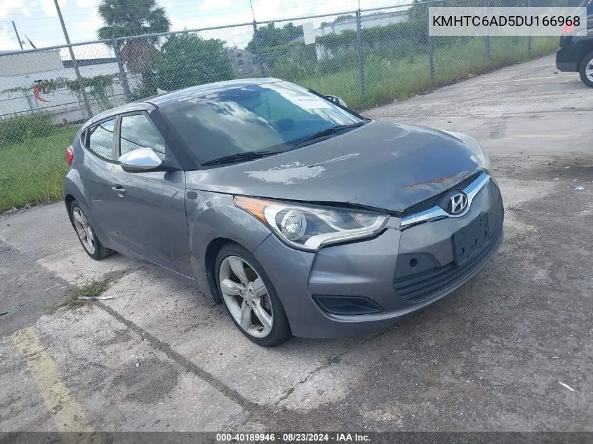 KMHTC6AD5DU166968 2013 Hyundai Veloster Base W/Black