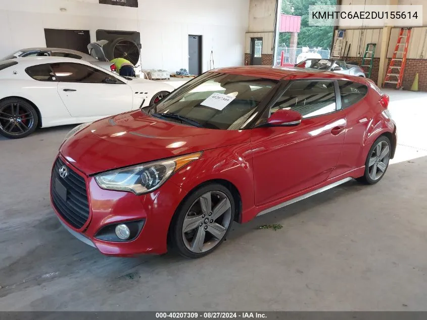 KMHTC6AE2DU155614 2013 Hyundai Veloster Turbo W/Black