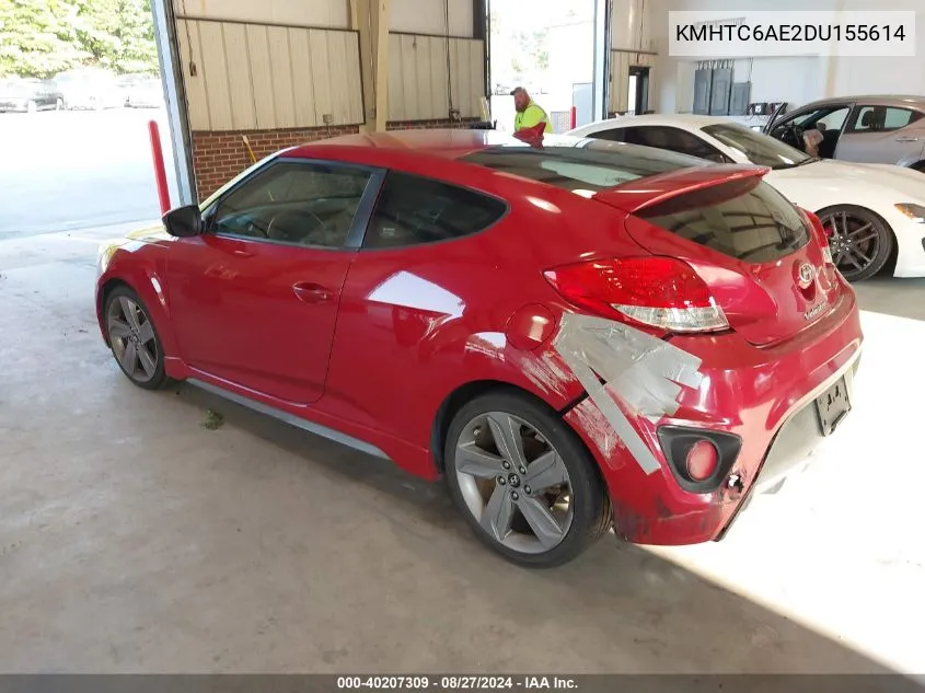 KMHTC6AE2DU155614 2013 Hyundai Veloster Turbo W/Black