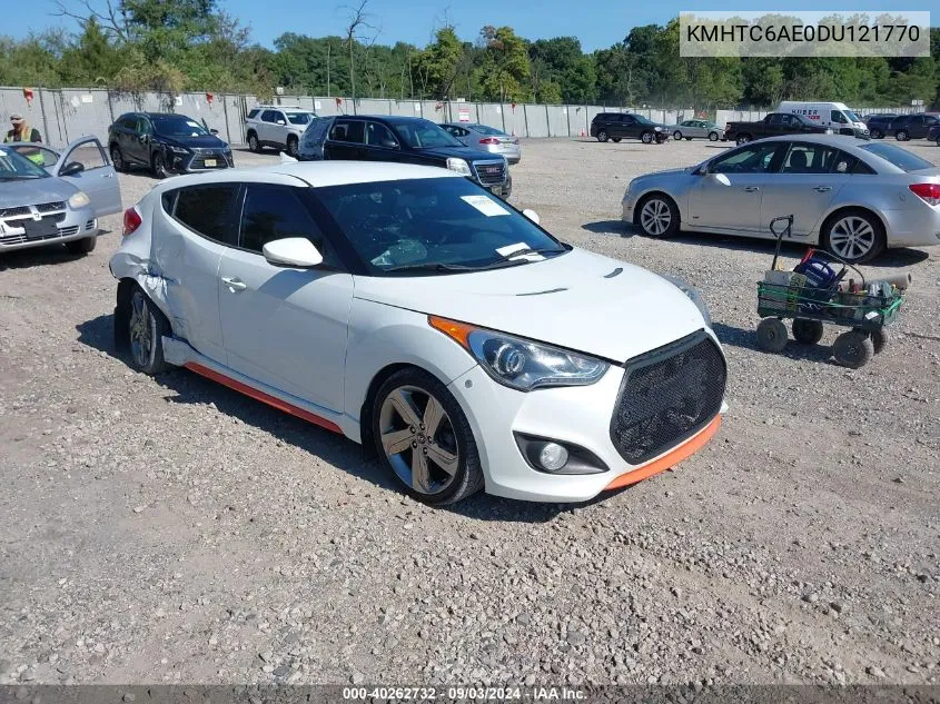 2013 Hyundai Veloster Turbo W/Blue VIN: KMHTC6AE0DU121770 Lot: 40262732