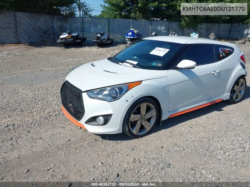 2013 Hyundai Veloster Turbo W/Blue VIN: KMHTC6AE0DU121770 Lot: 40262732