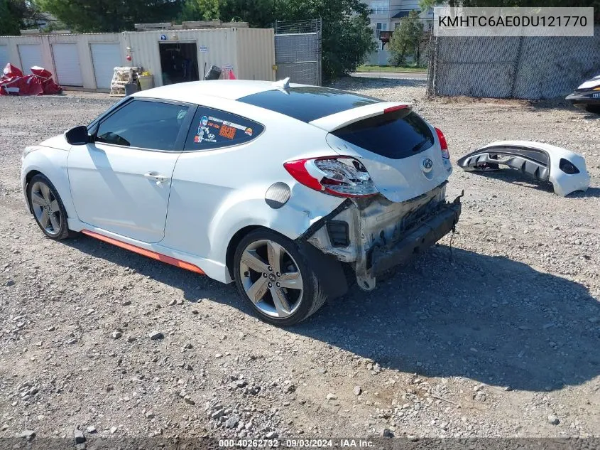 2013 Hyundai Veloster Turbo W/Blue VIN: KMHTC6AE0DU121770 Lot: 40262732