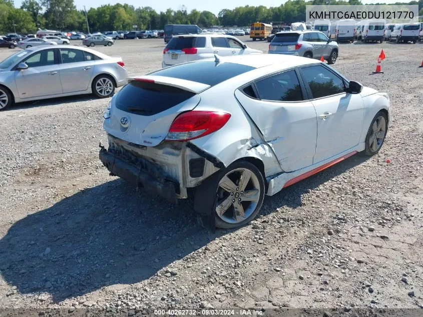 2013 Hyundai Veloster Turbo W/Blue VIN: KMHTC6AE0DU121770 Lot: 40262732