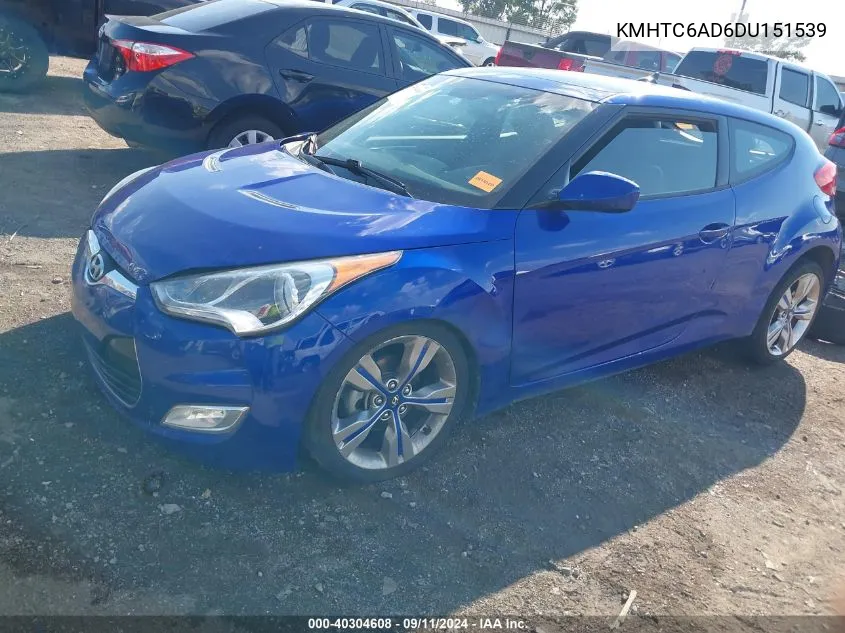 KMHTC6AD6DU151539 2013 Hyundai Veloster Base W/Black