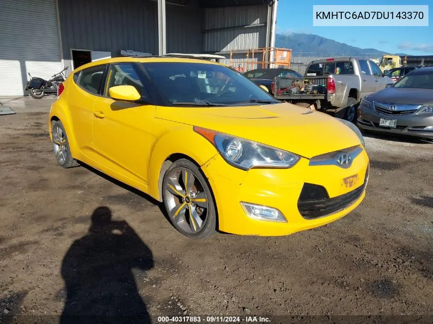 2013 Hyundai Veloster VIN: KMHTC6AD7DU143370 Lot: 40317883