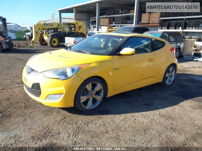 2013 Hyundai Veloster VIN: KMHTC6AD7DU143370 Lot: 40317883