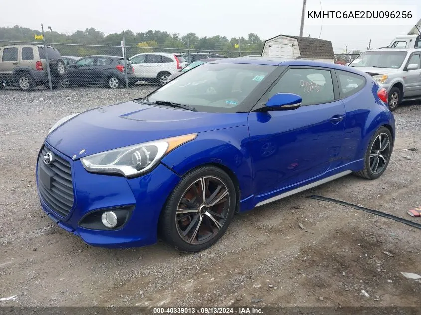 2013 Hyundai Veloster Turbo W/Black VIN: KMHTC6AE2DU096256 Lot: 40339013