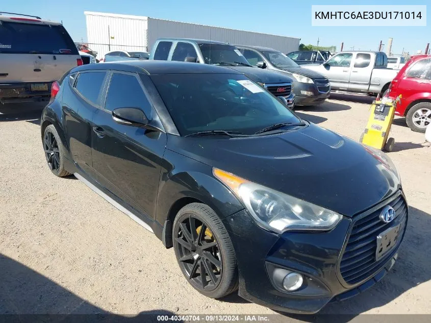 2013 Hyundai Veloster Turbo W/Black VIN: KMHTC6AE3DU171014 Lot: 40340704