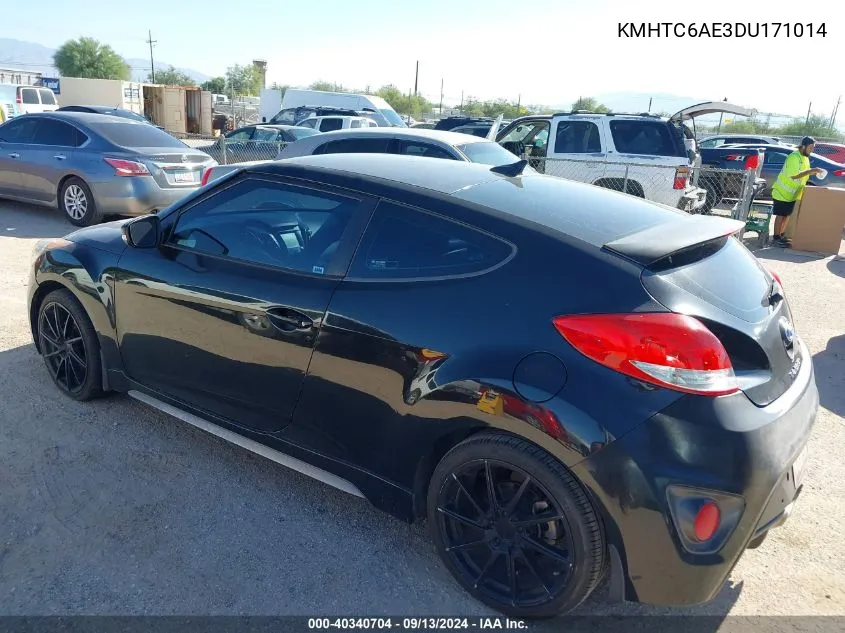 KMHTC6AE3DU171014 2013 Hyundai Veloster Turbo W/Black