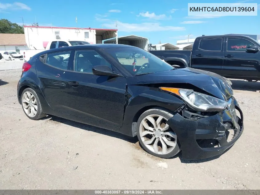 2013 Hyundai Veloster Base W/Gray VIN: KMHTC6AD8DU139604 Lot: 40383057