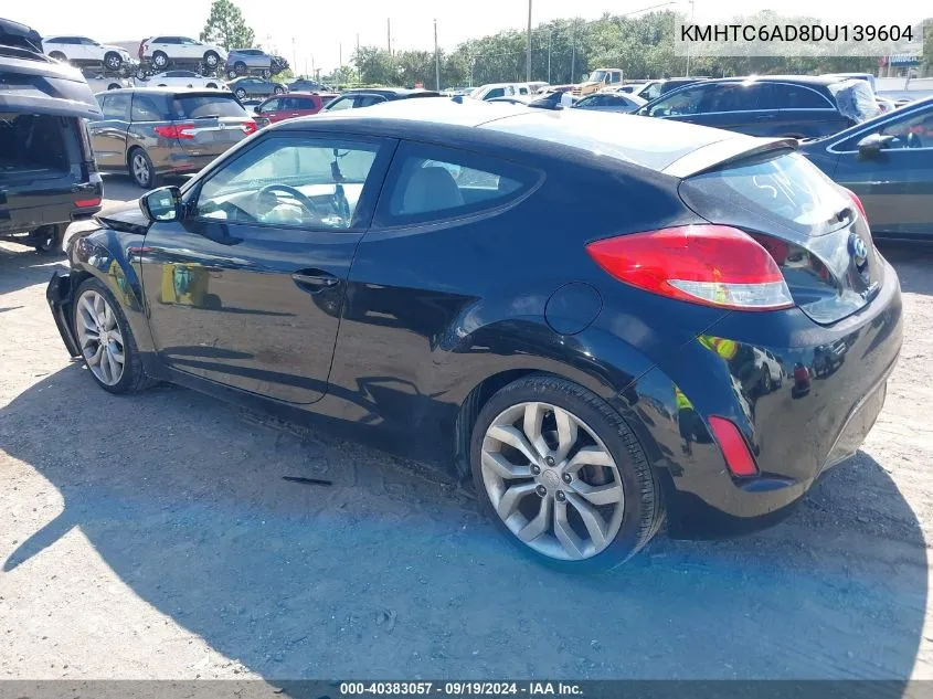 2013 Hyundai Veloster Base W/Gray VIN: KMHTC6AD8DU139604 Lot: 40383057