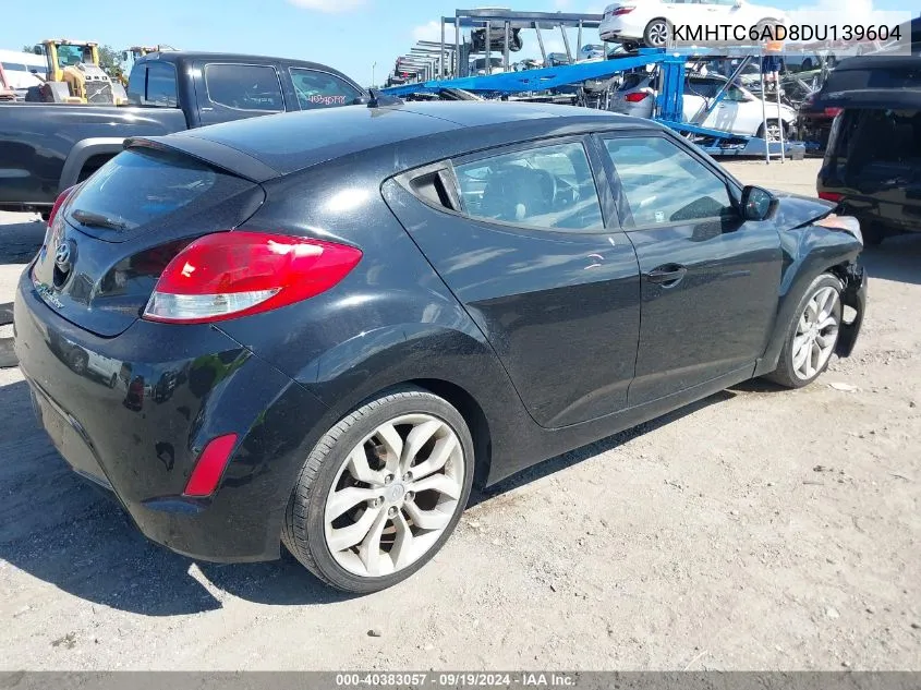 2013 Hyundai Veloster Base W/Gray VIN: KMHTC6AD8DU139604 Lot: 40383057