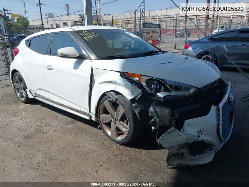 2013 Hyundai Veloster Turbo W/Black VIN: KMHTC6AEXDU095520 Lot: 40385231