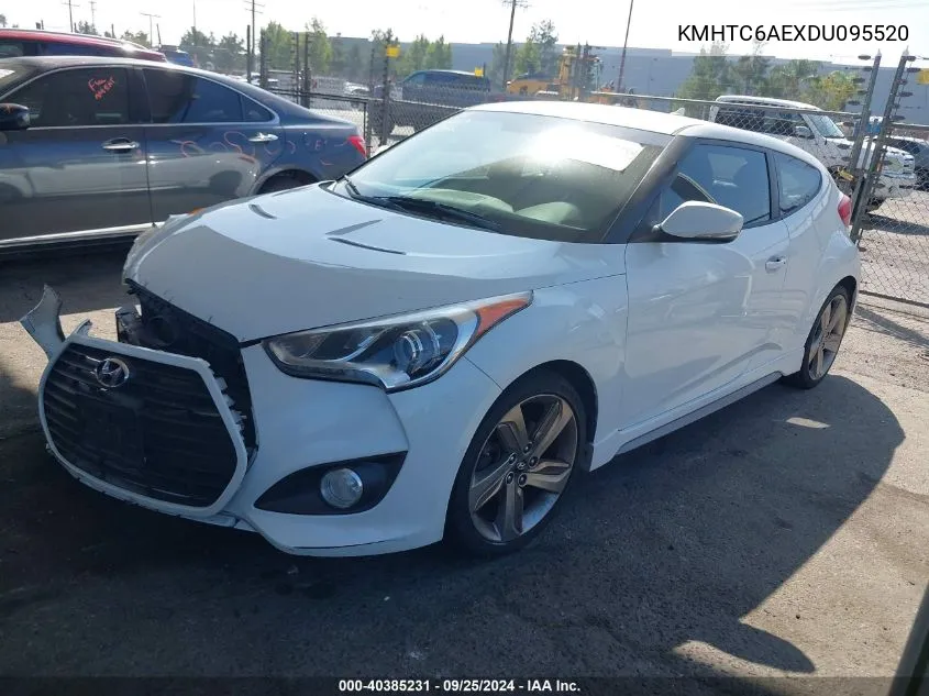 2013 Hyundai Veloster Turbo W/Black VIN: KMHTC6AEXDU095520 Lot: 40385231