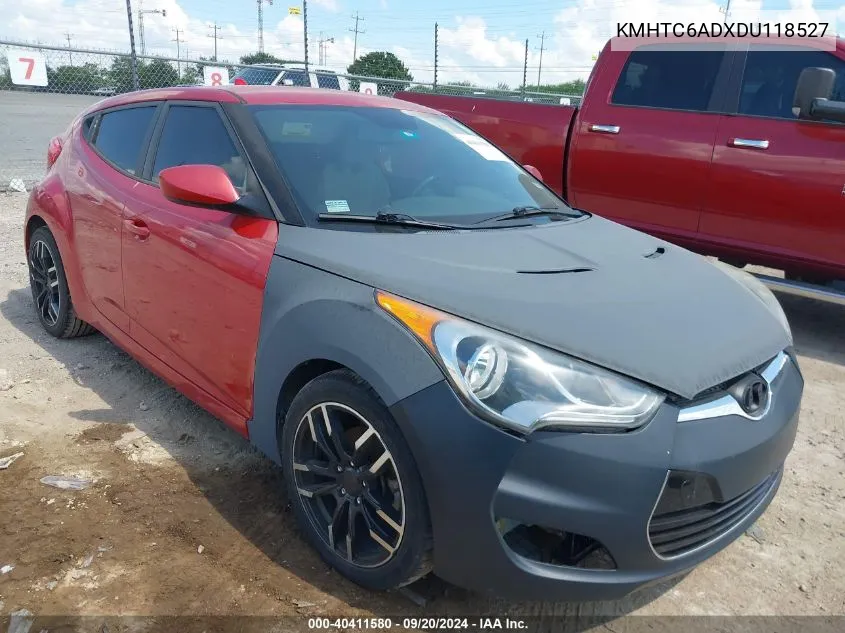 2013 Hyundai Veloster Base W/Gray VIN: KMHTC6ADXDU118527 Lot: 40411580