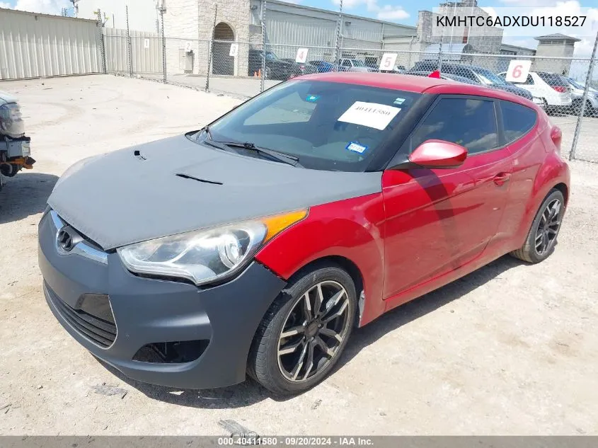 2013 Hyundai Veloster Base W/Gray VIN: KMHTC6ADXDU118527 Lot: 40411580