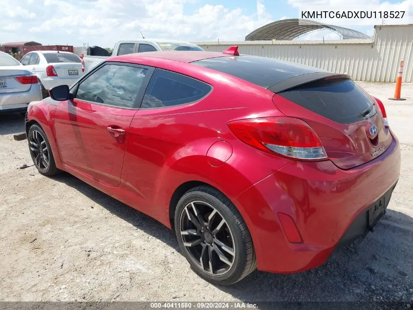 2013 Hyundai Veloster Base W/Gray VIN: KMHTC6ADXDU118527 Lot: 40411580