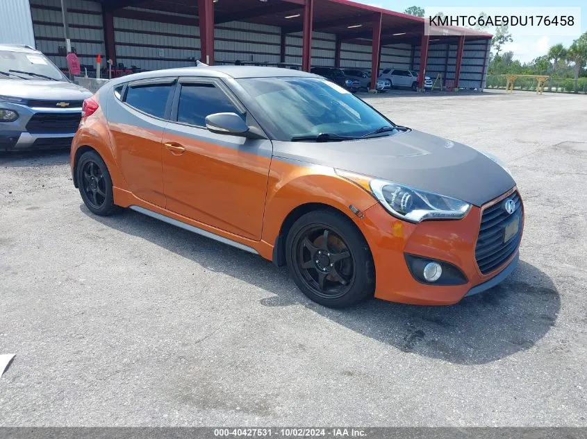 2013 Hyundai Veloster Turbo W/Black VIN: KMHTC6AE9DU176458 Lot: 40427531