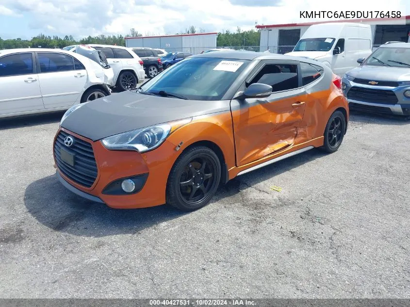 2013 Hyundai Veloster Turbo W/Black VIN: KMHTC6AE9DU176458 Lot: 40427531