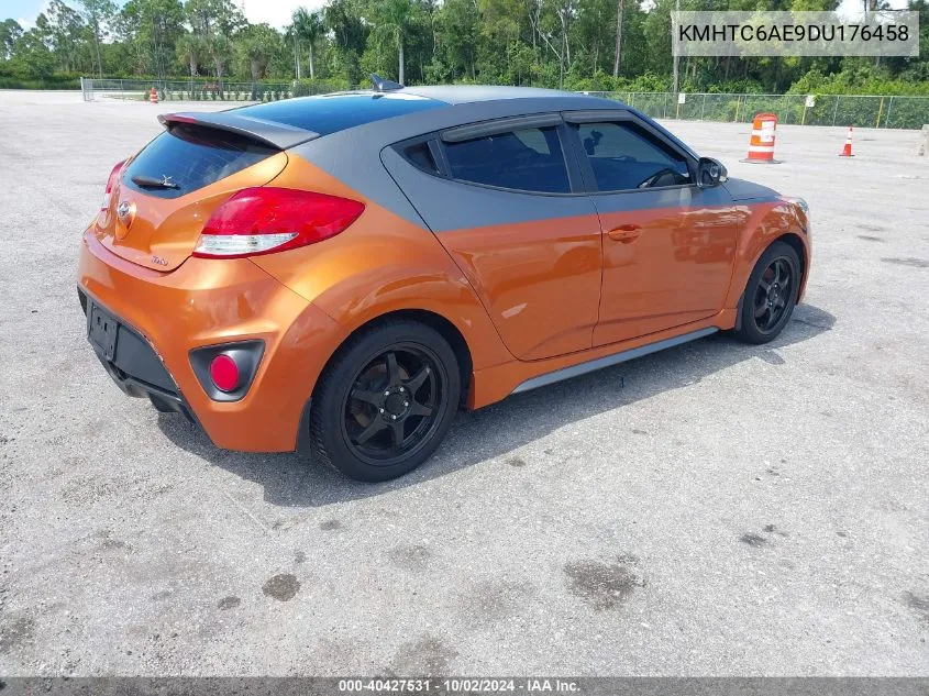 2013 Hyundai Veloster Turbo W/Black VIN: KMHTC6AE9DU176458 Lot: 40427531