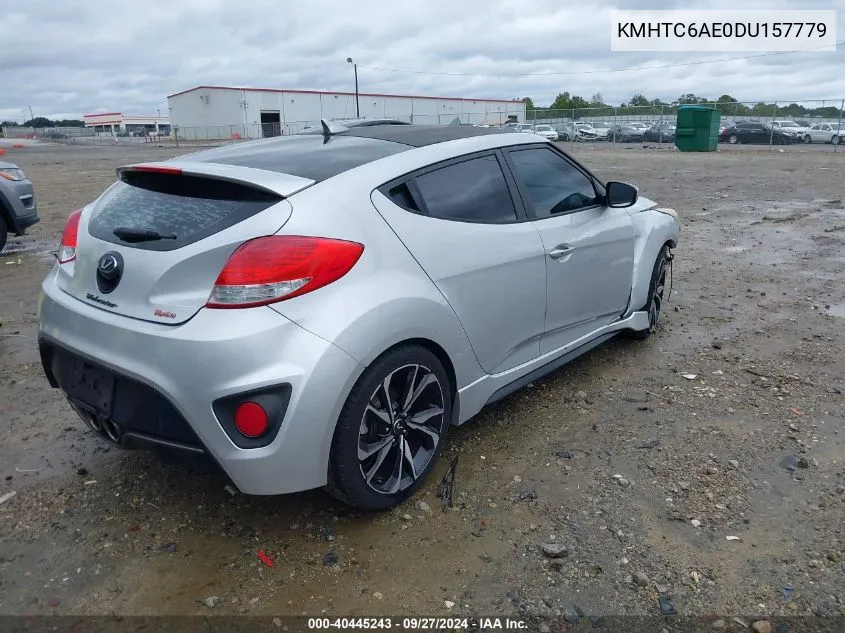 2013 Hyundai Veloster Turbo W/Black VIN: KMHTC6AE0DU157779 Lot: 40445243