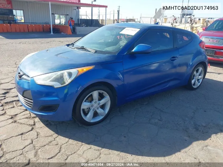 2013 Hyundai Veloster Base W/Gray VIN: KMHTC6AD2DU174963 Lot: 40471854