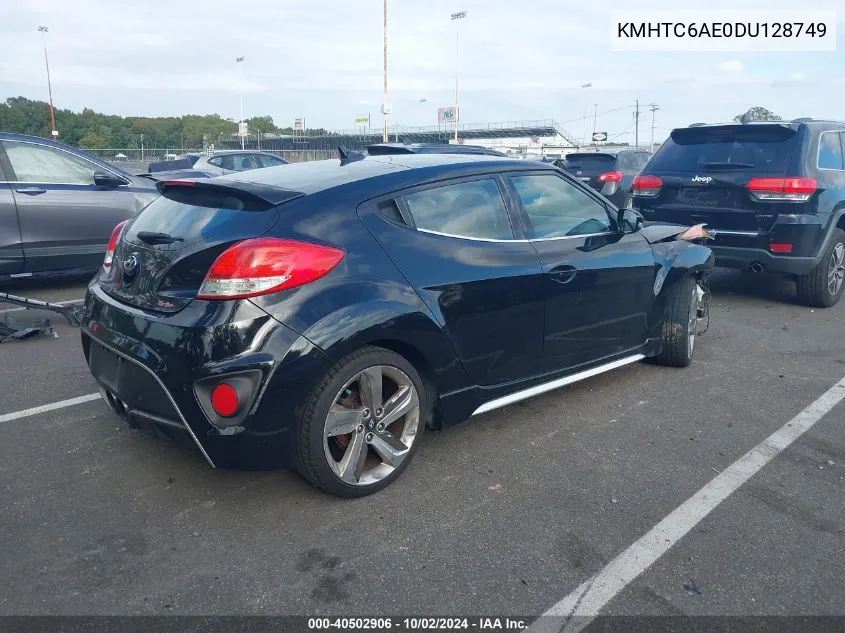 2013 Hyundai Veloster Turbo W/Black VIN: KMHTC6AE0DU128749 Lot: 40502906