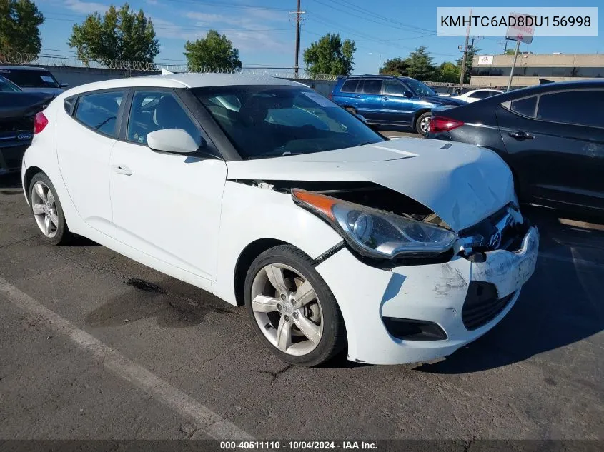 2013 Hyundai Veloster Base W/Gray VIN: KMHTC6AD8DU156998 Lot: 40511110