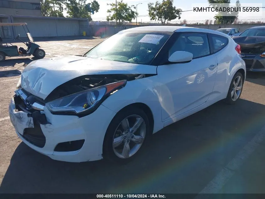 2013 Hyundai Veloster Base W/Gray VIN: KMHTC6AD8DU156998 Lot: 40511110