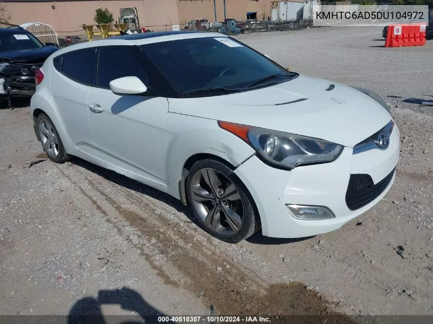 2013 Hyundai Veloster Base W/Gray VIN: KMHTC6AD5DU104972 Lot: 40518357