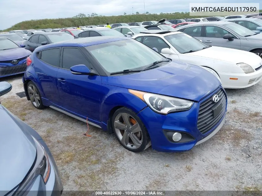 2013 Hyundai Veloster Turbo VIN: KMHTC6AE4DU117950 Lot: 40522630