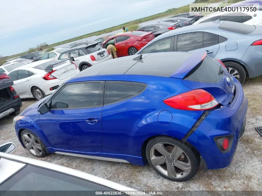 2013 Hyundai Veloster Turbo VIN: KMHTC6AE4DU117950 Lot: 40522630